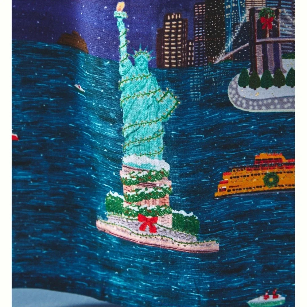 Anthropologie Holiday in the City New York Christmas Dish Towel